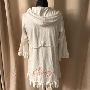 Juicy Couture White Ruffled Hoodie Robe vintage original M
